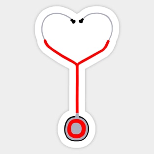 Heart Shaped Stethoscope Sticker